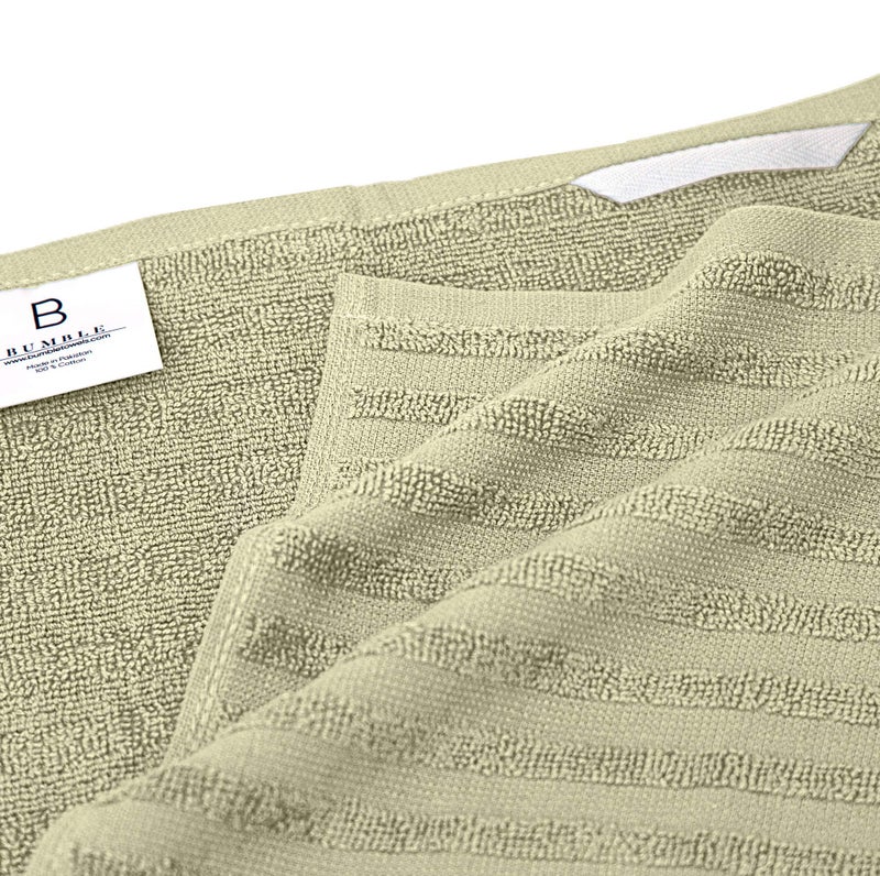 Bumble Towels Premium Kitchen Towels (20â€x 28â€, 6 Pack) | Large Cotton Dish Towels | Flat & Terry Highly Absorbent Kitchen Linen Set with Hanging Loop | Sage - Image 4